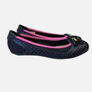 Rare Puma Zandy Black Polka Dot Ballet Flats 6.5 French Girl Sporty Coquette